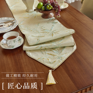 新中式防水桌旗禅意茶席茶台桌垫国风布艺长条茶桌布茶几台布垫布