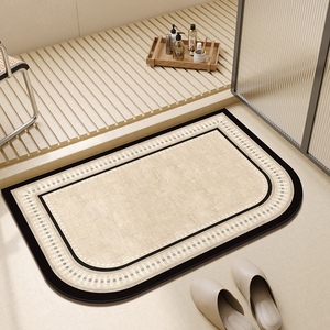 浴室地垫卫生间硅藻泥强吸水垫厕所门口脚垫子卫浴柜门垫防滑地毯