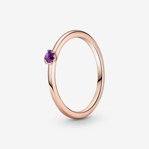 潘多拉Pandora 欧洲代购 玫瑰金 紫色单石戒指189259C06