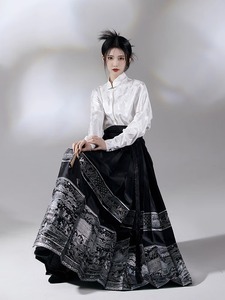 新中式国风上衣搭配马面裙女春秋小个子复古明制汉服立领对襟衬衫