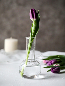 创意耐热玻璃手工花瓶餐厅民宿桌面球形小花瓶水培瓶子