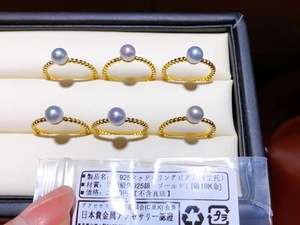 日式精工银含日本小标签珍珠麻花开口指环戒指配件空托S925纯银女