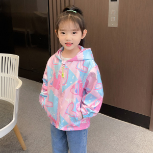 女童外套春装2024新韩版童装夹克儿童户外冲锋衣6岁女孩网红上衣5