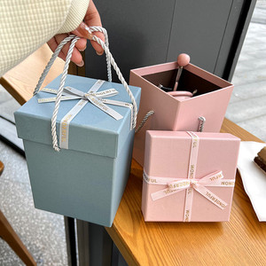 韩式蝴蝶结礼品盒纸盒伴手礼生日礼物圣诞礼物陶瓷水杯水晶球盒子