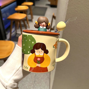 可爱杯子陶瓷马克杯韩式卡通家用学生创意个性情侣咖啡水杯伴手礼