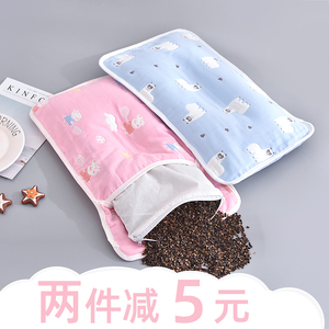 婴儿枕头夏季透气纱布枕套巾0-1-3-6岁男女宝宝荞麦壳枕四季通用