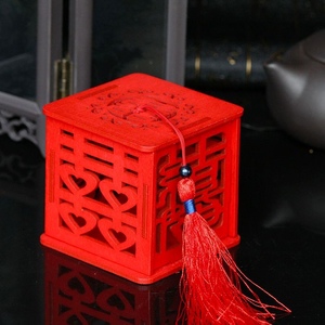 现货新款喜糖盒中国风木质镂空糖果包装盒子创意中式结婚喜庆糖盒