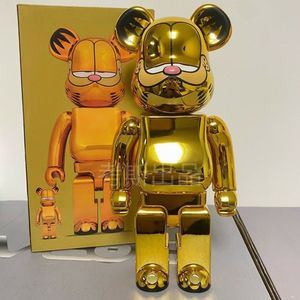 bearbrick加菲猫电镀金Garfieled暴力熊潮玩摆件积木熊公仔手办