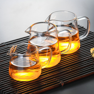 耐热玻璃公道杯茶漏套装加厚玻璃公杯茶海带过滤网分茶器茶道配件