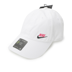 Nike耐克运动帽白色鸭舌帽2024春季新款可调节女子棒球帽子AO8662
