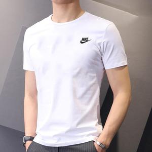 Nike耐克白色T恤男上衣2024夏新款棉质透气训练短袖运动服AR4999