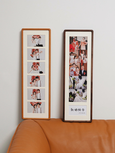 慢慢相框长条实木榫卯婚礼纪念父母合照写真婚纱照相框挂墙摆台