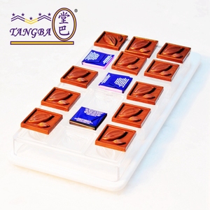 tangba堂巴 18连正方形可可果图案巧克力模具PC-1738小方块朱古力