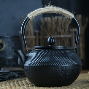 小丁1200ML煮茶煮水餐厅火锅店 不生锈亮瓷内壁铁壶 泡茶壶生铁壶