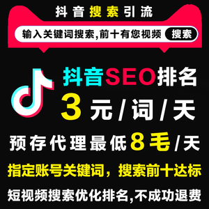 抖音SEO优化搜索关键词排名百度引擎短视频流量营销推广运营获客