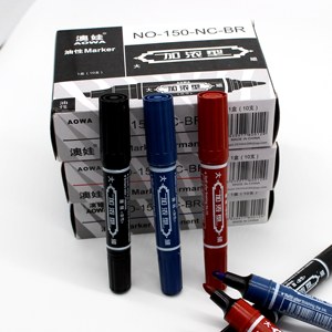 大小双头油性记号笔快递物流箱头笔不掉色速干粗头勾线笔红蓝色