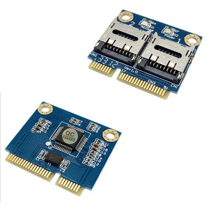 miniPCIE转TF卡（MicroSD/SDHC/SDXC双卡转接卡）迷你PCI-E转接卡