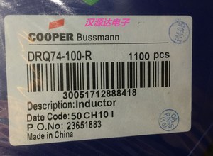 DRQ74-100-R 2X10UH 2.5A 7.6X7.6X4.5MM COOPER双线组耦合电感