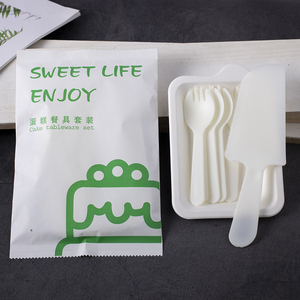 新款环保蛋糕餐具一次性刀叉盘组合盘叉套装生日餐盘纸盘叉子蜡烛