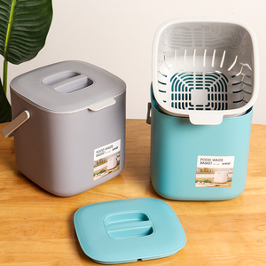 厨余垃圾桶家用厨房干湿分离桌面收纳桶加厚塑料带盖双层纸篓小号