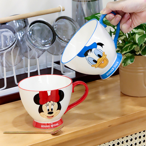 迪士尼抖音同款马克杯女生儿童杯子家用可爱陶瓷水杯情侣早餐杯