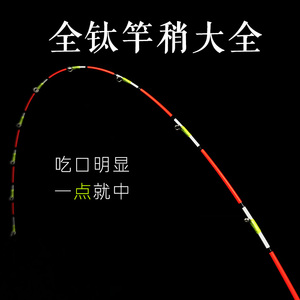 全钛竿稍配节硬尾全钛合金岸抛海筏伐竿桥筏竿阀杆微铅软尾筏杆稍