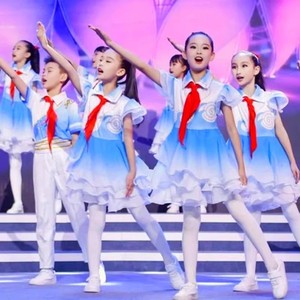 六一儿童诗歌朗诵演出服中小学生大合唱团少儿中国梦红领巾表演服