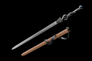 龙泉荣承宝剑修罗眼七剑下天山影视同款道具一体剑花纹钢剑未开刃