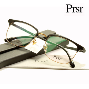Prsr/帕莎复古男女眉毛近视纯钛眼镜框 商务全框眼镜架送凯米蓝光