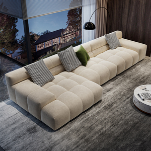 意式极简磨砂布泡芙沙发现代简约小户型科技布沙发客厅豆腐块沙发