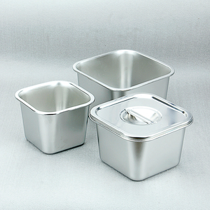 16CM方形调料盒有盖 厨房调料罐加深不锈钢味盅商用调料缸家用美
