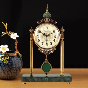 座钟客厅家用台式钟表欧式时钟摆件中式复古美式坐钟桌面静音台钟