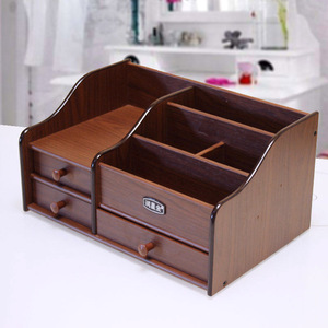 化妆品收纳盒梳妆台桌面卧室置物架多功能高级感木质抽屉式整理盒
