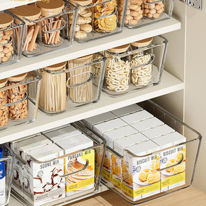 收纳筐透明玻璃亚克力冰箱厨柜抽屉饮料水果整理盒箱塑料收纳盒子