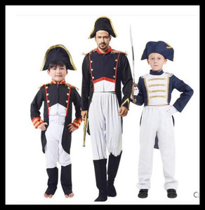 万圣节成人儿童拿破仑衣服武士服装侍卫大臣舞台演出服士官军官服