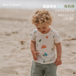 whitewheat宝宝2024夏季新款短袖男女童休闲t恤小孩夏天洋气衣服