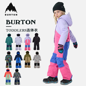 BURTON伯顿新款单板滑雪双板儿童滑雪连体滑雪服防风防水保暖棉衣