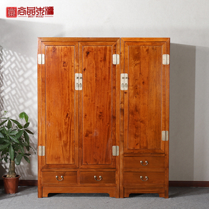新中式仿古实木储物衣橱现代双门儿童单门立柜卧室香樟木收纳衣柜