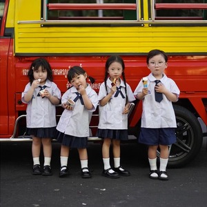泰国泰式儿童校服套装中小学生男女童jk制服衬衫幼儿园园服班服