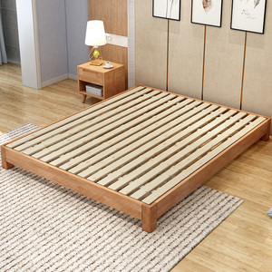 北欧榻榻米床架子简约现代日式矮床体实木无床头排骨架框架小户型