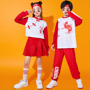 儿童表演服小学生合唱服幼儿园班服中国风国潮服儿童啦啦队演出服