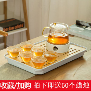 欧式花茶壶玻璃耐热高温 功夫茶具套装家用 蜡烛加热茶杯花草茶壶