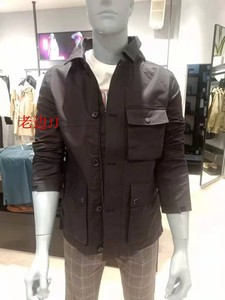 SELECTED思莱德男黑色新款多口袋休闲连帽外套夹克4201OM509