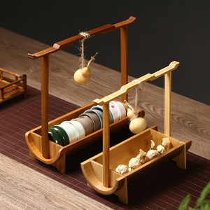 竹制水果盘糕点盒提梁盒干果盘甜品台创意家用点心筐日式餐厅托盘