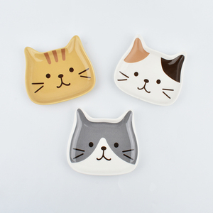 日式个性猫咪可爱猫脸调味碟陶瓷调味碟吃点心餐盘家用骨头碟吐盘