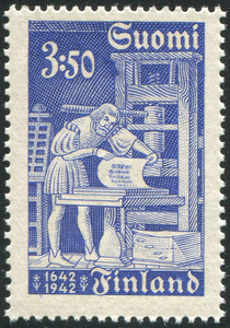 1956：芬兰1942年 打印机 新票 外国邮票BE
