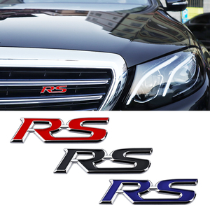 汽车中网改装装饰标 3D立体RS中网标改装专用运动标金属车标