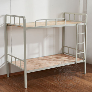 双层铁床上下铺铁架双人架子学校部队寝室高低床铁艺钢木床经济型