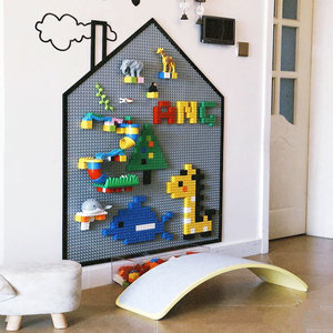 积木墙大颗粒男孩子拼装上墙拼搭玩具底板家用墙面玄关新年礼物