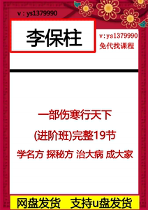 李保柱 一部伤寒行天下(进阶班)19节中医视频 不加密高清 无水印